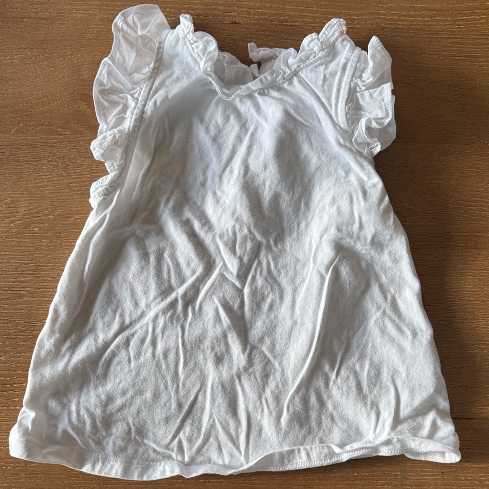 Janie and Jack White Ruffle Sleeve Tank Top, Size 5